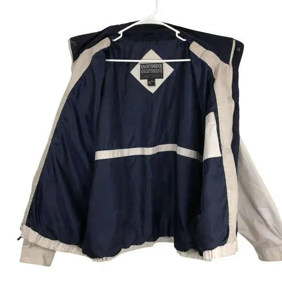 Vintage KnightsBridge  Bomber Jacket Lightweight Beige Mens L/G Casual - Picture 8 of 16